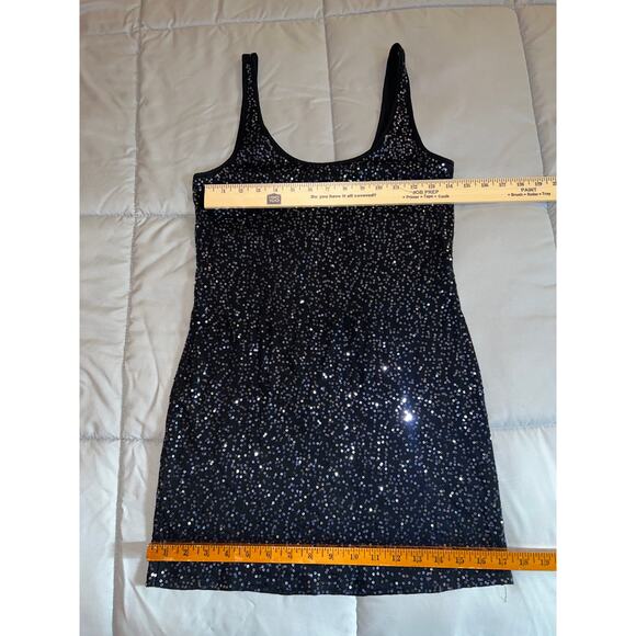 Express black dream‎ weight cotton scoop neck sequin dress size extra small ￼ - Picture 2 of 6